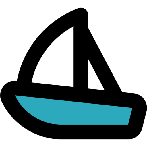 Sailboat Left Free Transparent Png Icon Download (black, teal)