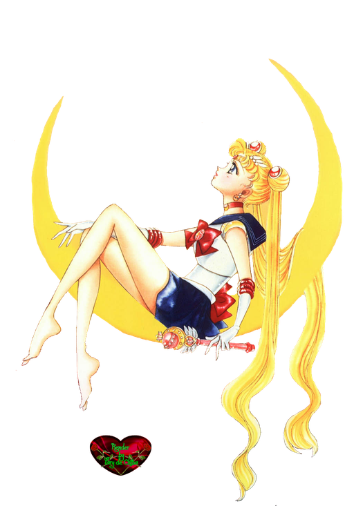 Sailor Moon Png File (black, gold, yellow, white)