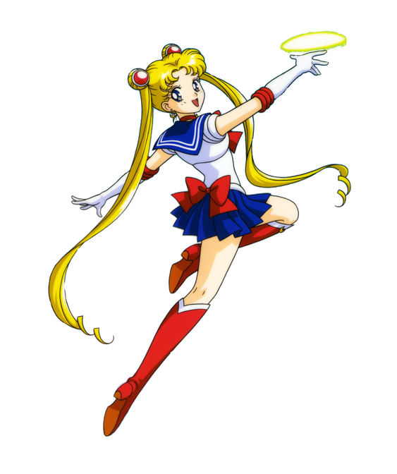 Sailor Moon Transparent Background (black, red, beige, white)