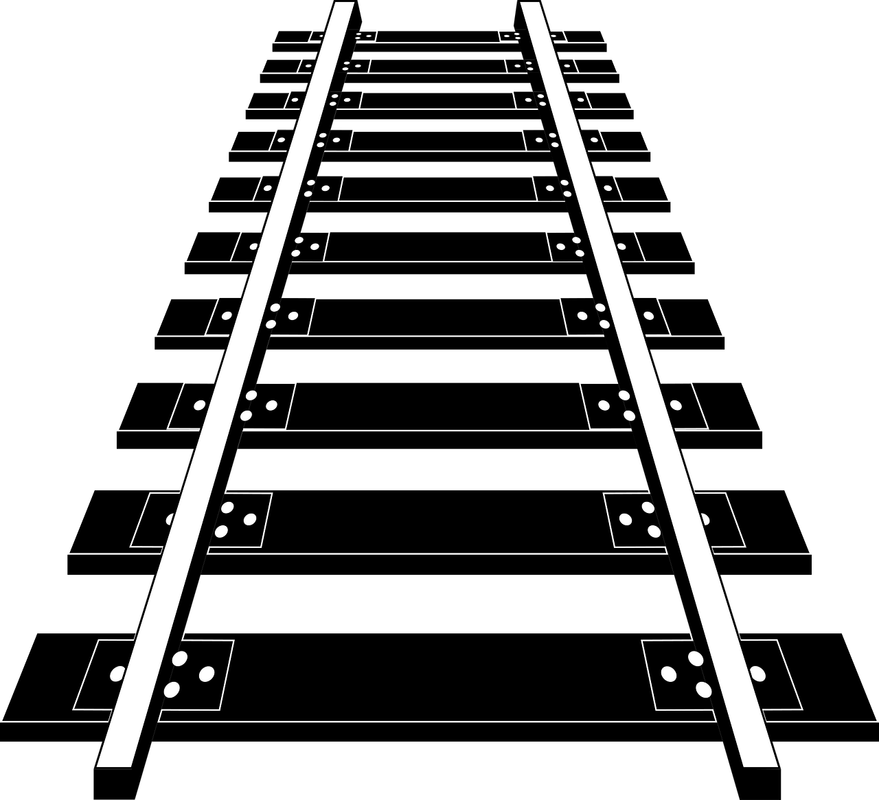 Railroad Tracks Png Image Free Download (gray, black, white)