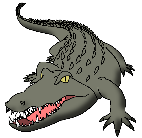 Caiman Png Pic (black, gray)