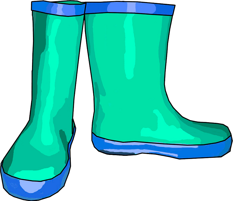 Rain Boots Png Pic (greenish blue, teal, gray)