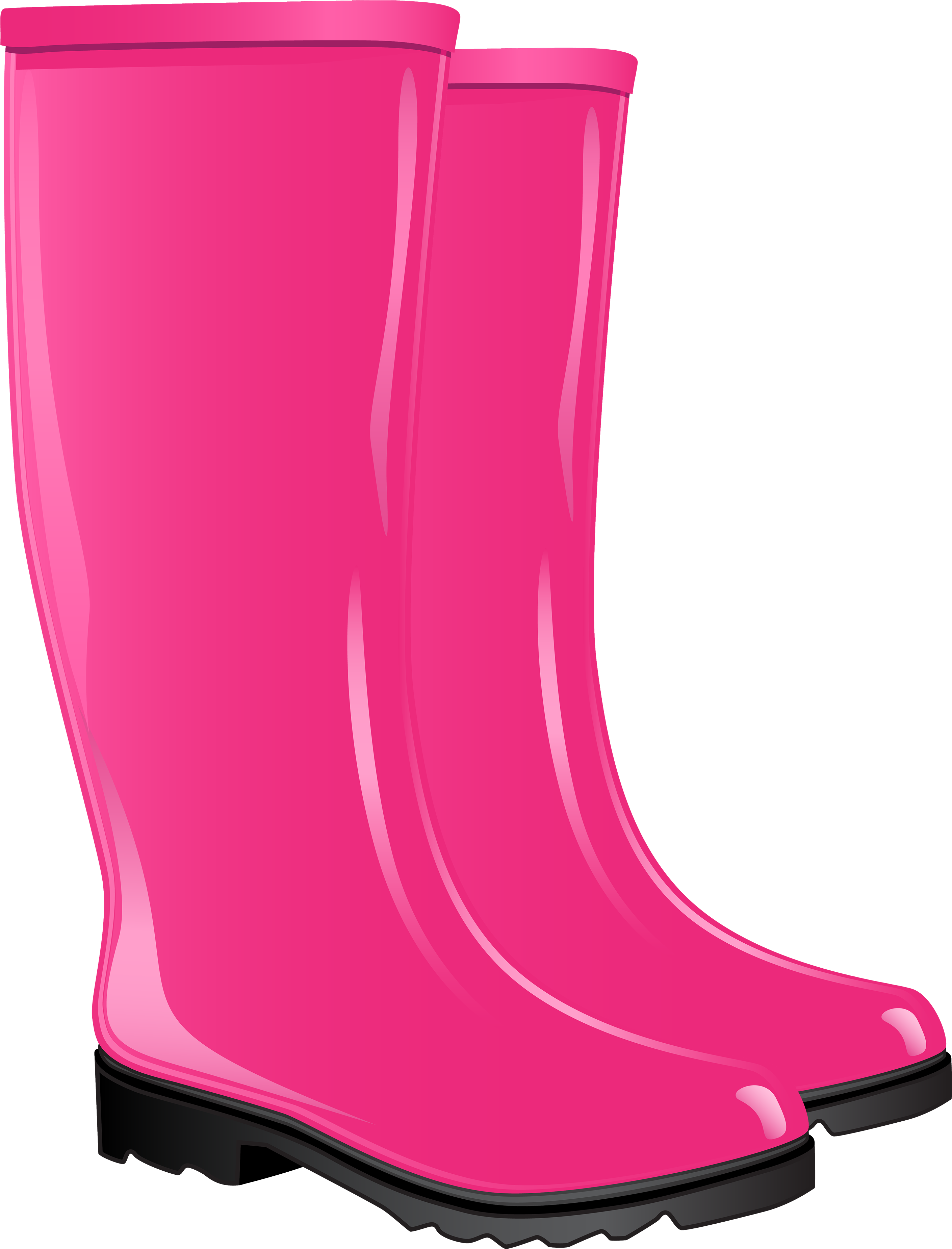 Rain Boots Vector Png High Quality Image (black, salmon)