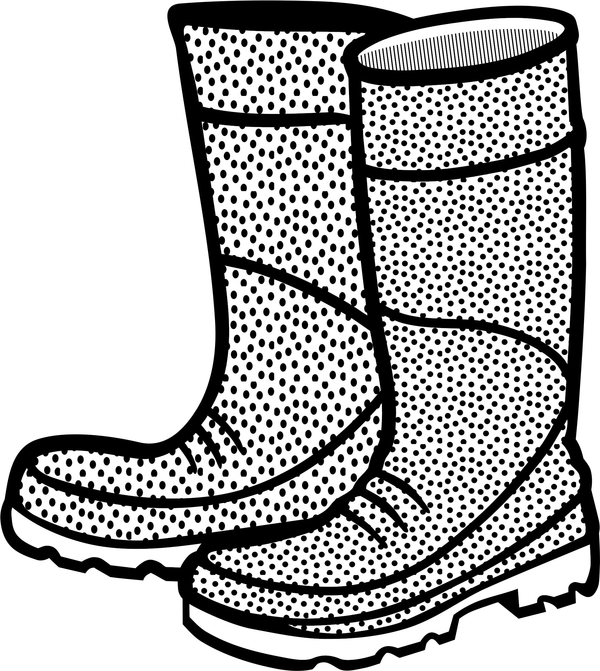 Rain Boots Vector Png Pic (black, white, silver)