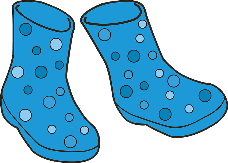 Rain Boots Vector Png (teal, gray)