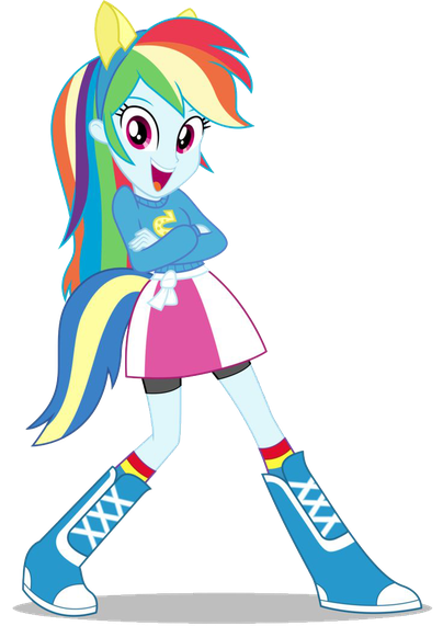 Rainbow Dash Equestria Girls Png Image (white, teal, silver, salmon, black)