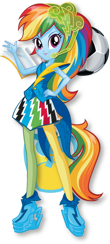 Rainbow Dash Equestria Girls Transparent Background (black, gold)