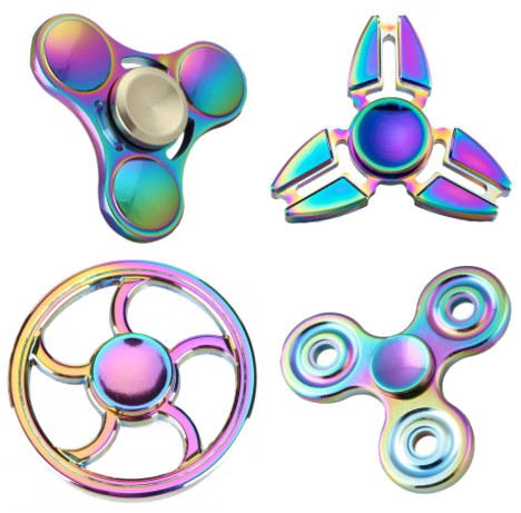 Rainbow Fidget Spinner Png Transparent (white)