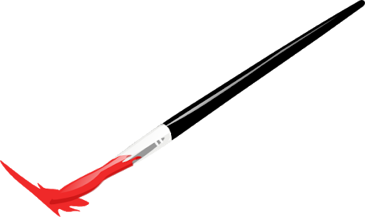 Paint Brush Transparent Png (black, white, red)