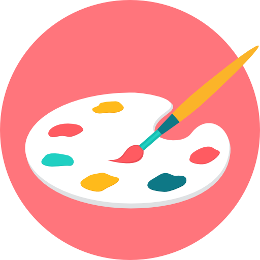 Paint Palette Transparent Png (white, teal, orange, salmon)