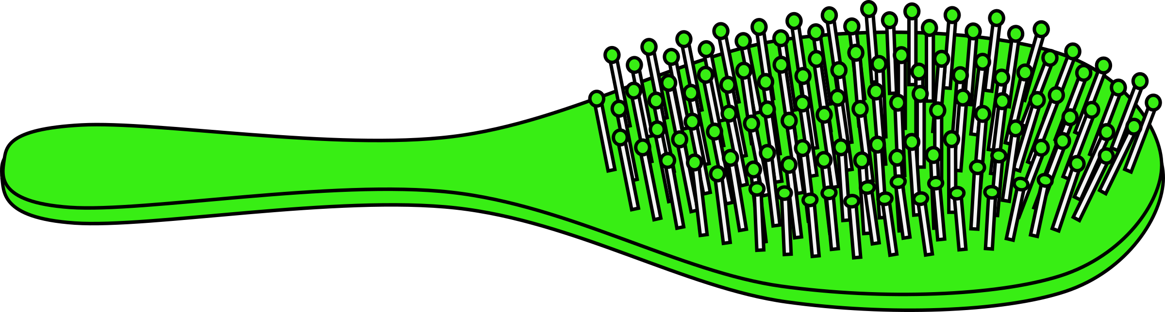 Hair Brush Png File (black, lime, green)