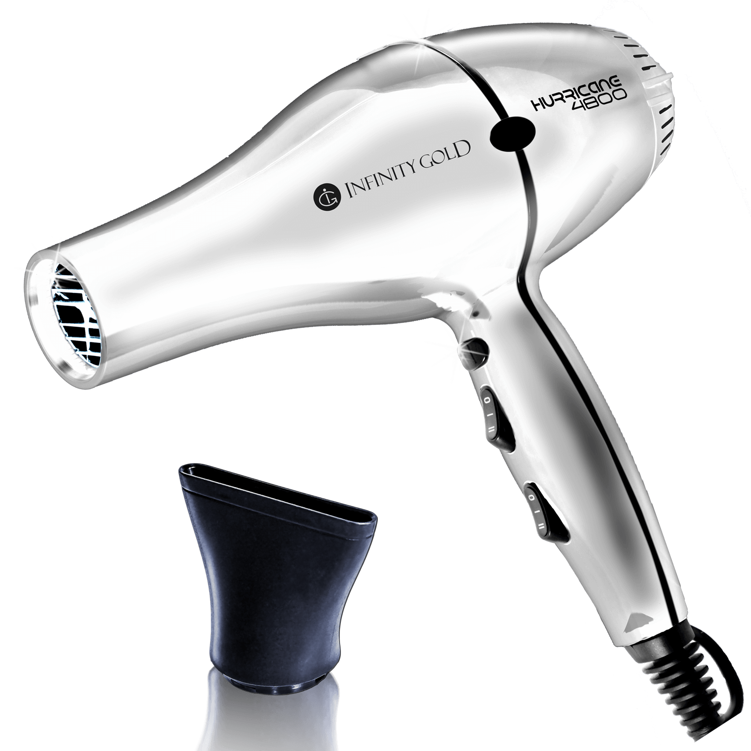 Hair Dryer Png Transparent (black, silver, white)