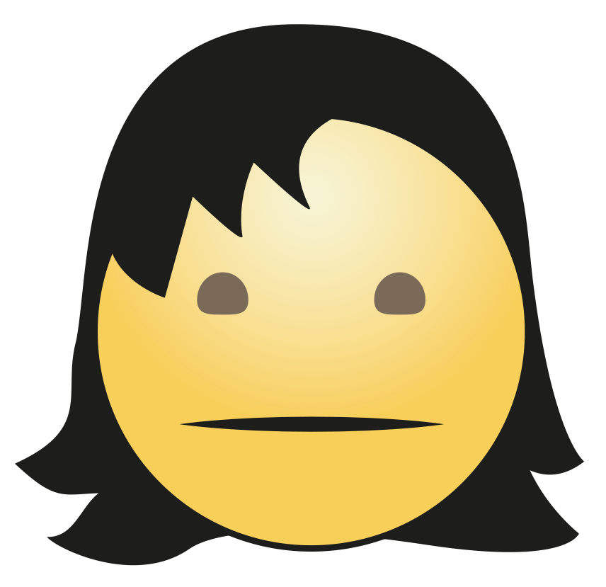 Hair Girl Emoji Png File (black, gray, salmon)