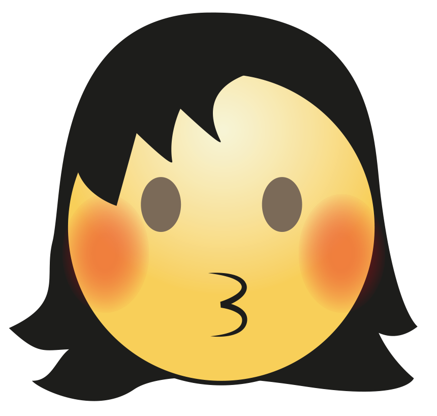 Hair Girl Emoji Transparent Png (black, chocolate, gray, salmon)