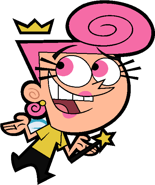 Fairly Odd Parents Png File (salmon, white, black, gold, pink)