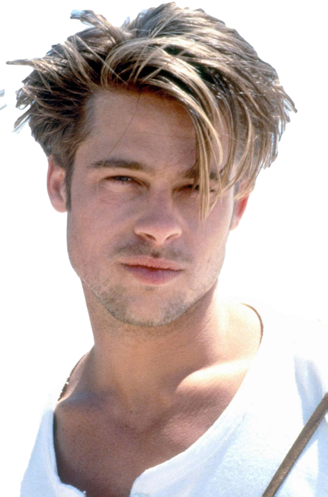 Hairstyle Brad Pitt Png Clipart (black, white)