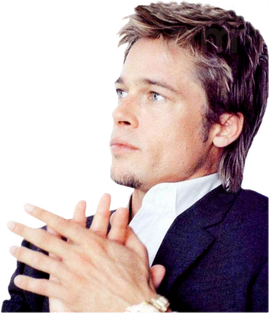 Hairstyle Brad Pitt Png File (black, white, lavender)