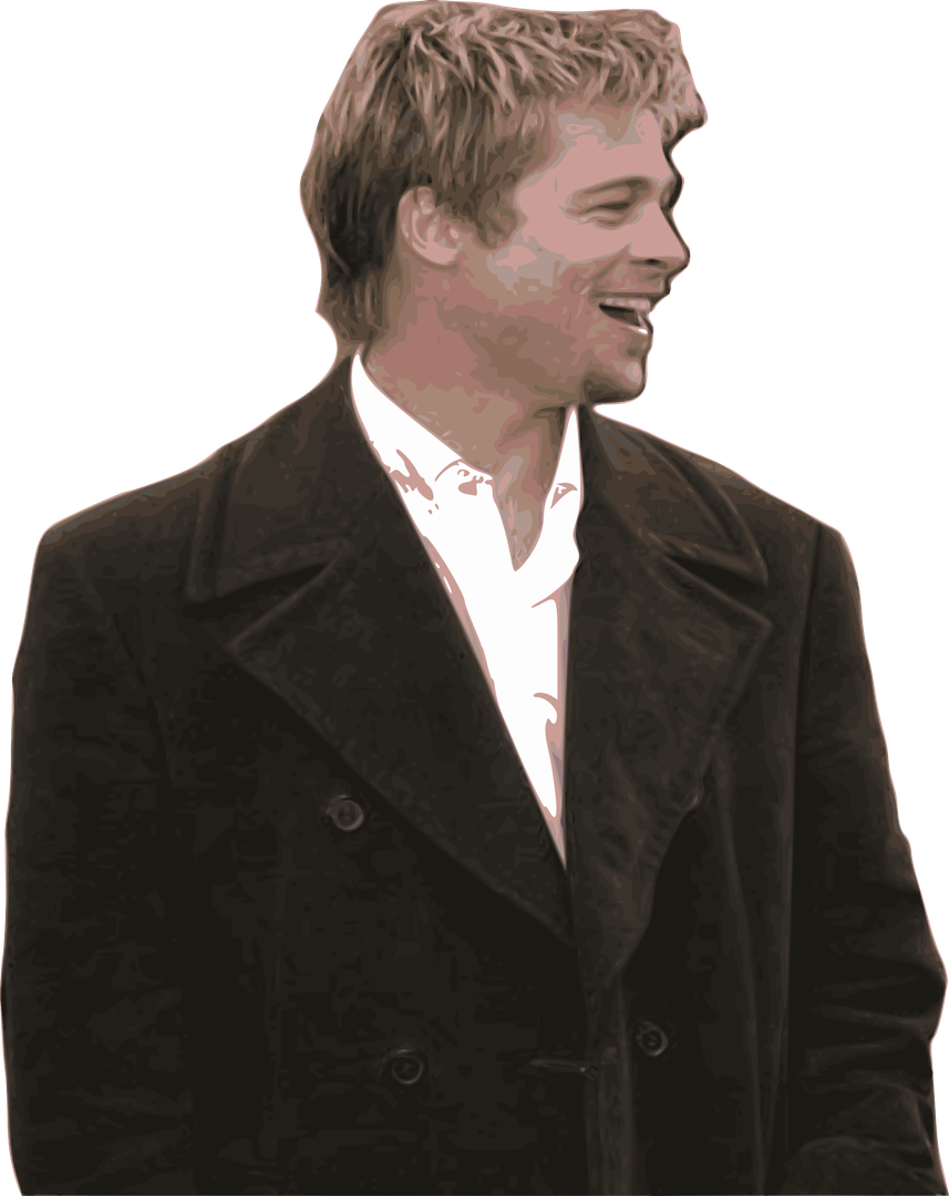 Hairstyle Brad Pitt Png Photos (black)