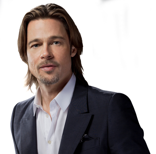 Hairstyle Brad Pitt Png Transparent Image (black, white)