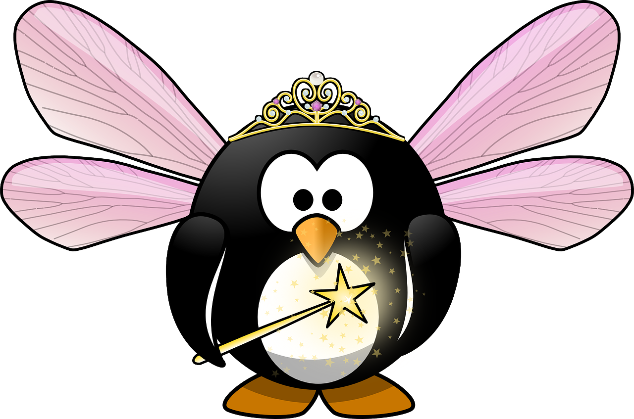 Fairy Bird Png Cutout (black, white)