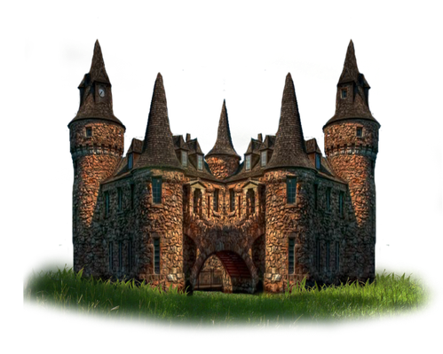 Fairy Castle Png Clipart (black)