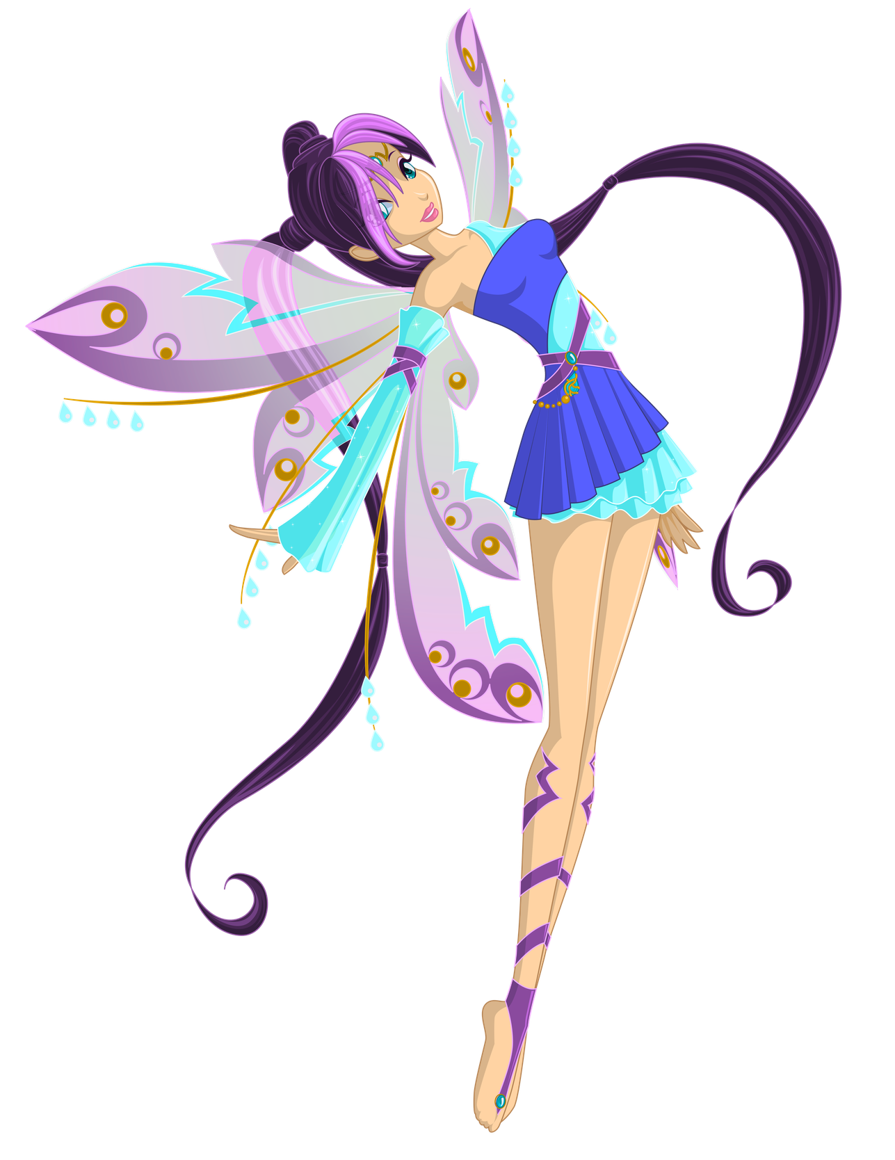 Fairy Png Transparent Image (indigo, black, pink, blue)