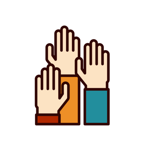 Raise Your Hand Free Png Icon (beige, chocolate, black, teal)