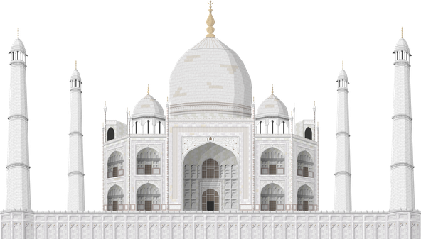 Taj Mahal Fort Png File (black, lavender)