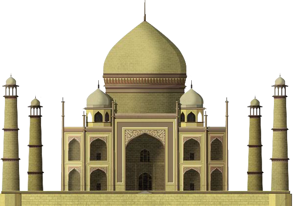 Taj Mahal Fort Png Transparent Image (black, silver, salmon)