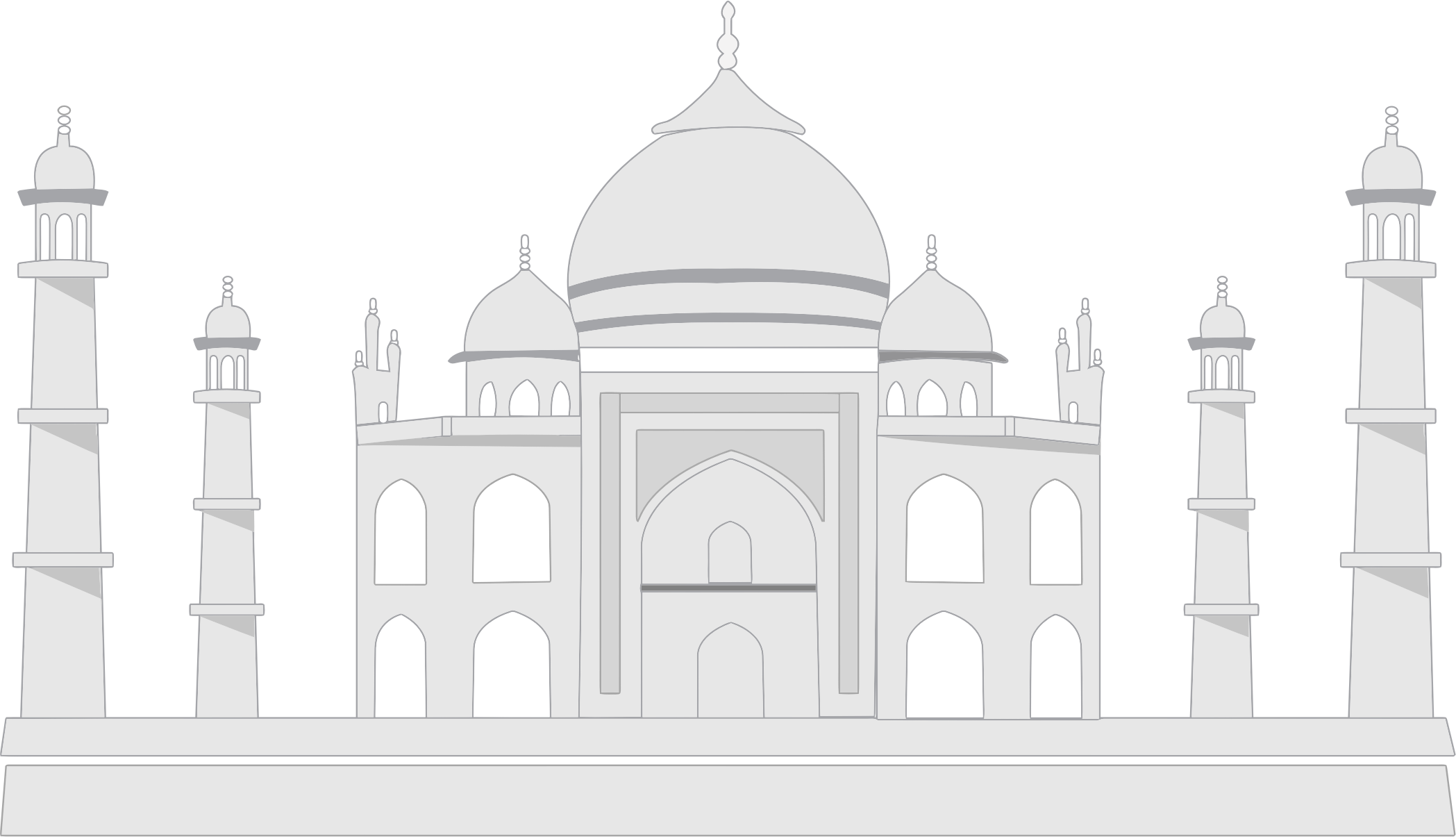 Taj Mahal Transparent Background (lavender, black, gray, white, silver)