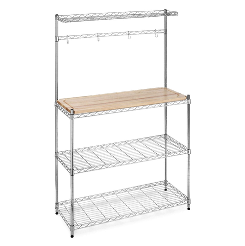 Bakers Rack Png Pic (black, silver)