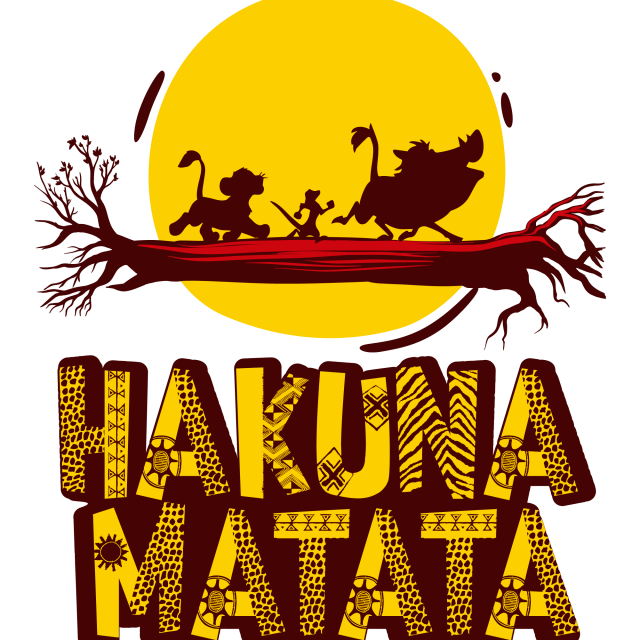 Hakuna Matata Transparent Png (black, maroon, gold)