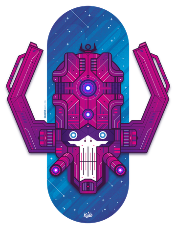 Galactus Png Image (teal, white, indigo, purple, black)