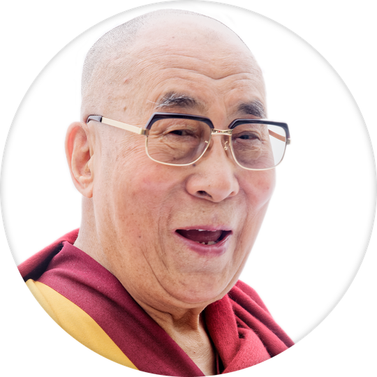 Dalai Lama Png Isolated Image (black, lavender, white)