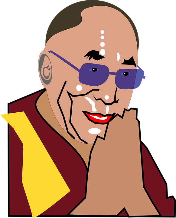 Dalai Lama Png Photo (indigo, black, maroon, salmon, gold)