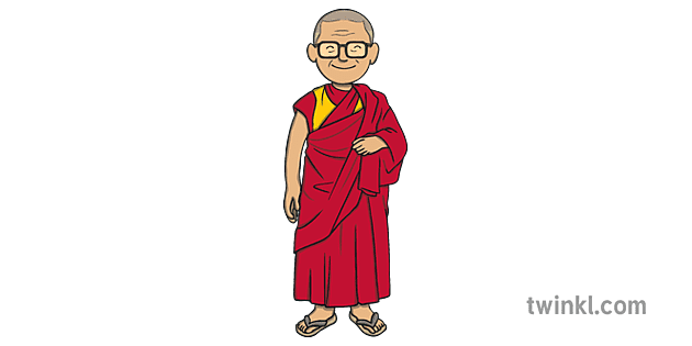 Dalai Lama Transparent Png (gray, red)