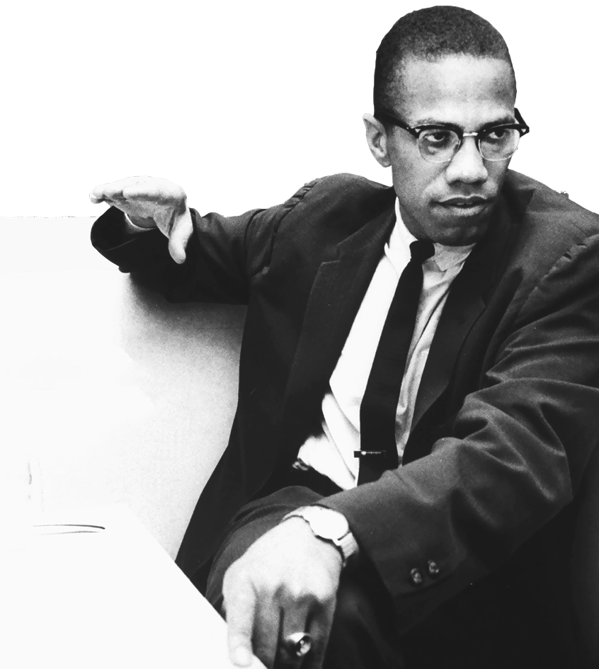 Malcolm X Png (white, black)