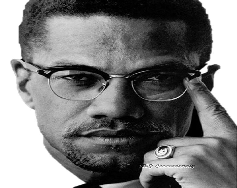 Malcolm X Transparent Png (gray, black)