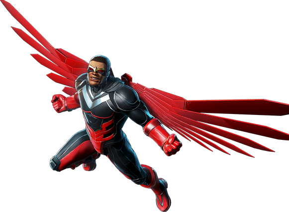 Falcon Marvel Png Image (black, maroon)