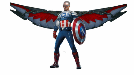 Falcon Marvel Png Isolated Image (black)