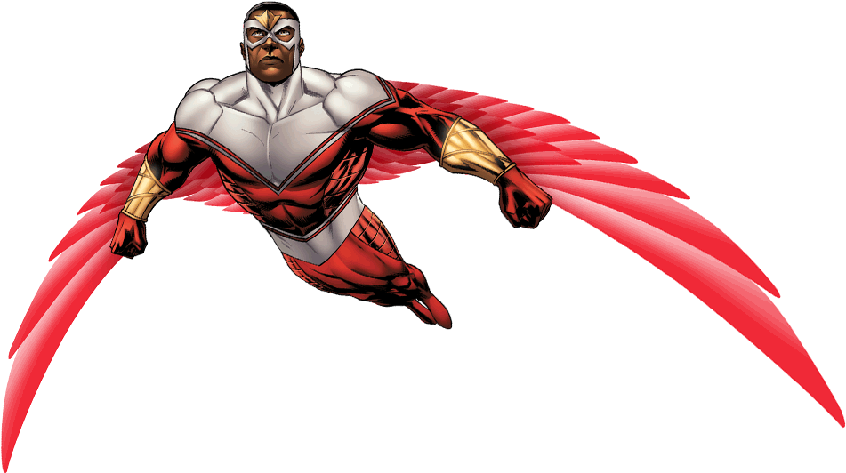 Falcon Marvel Png Isolated Photo (black, red)