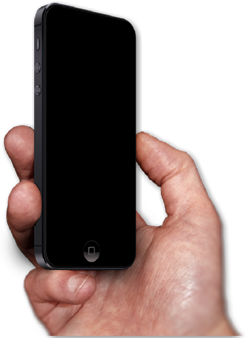 Male Hand Holding Iphone Png Image (black)