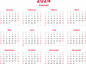 Calendar 2024 Png Cutout 300X225 (black)