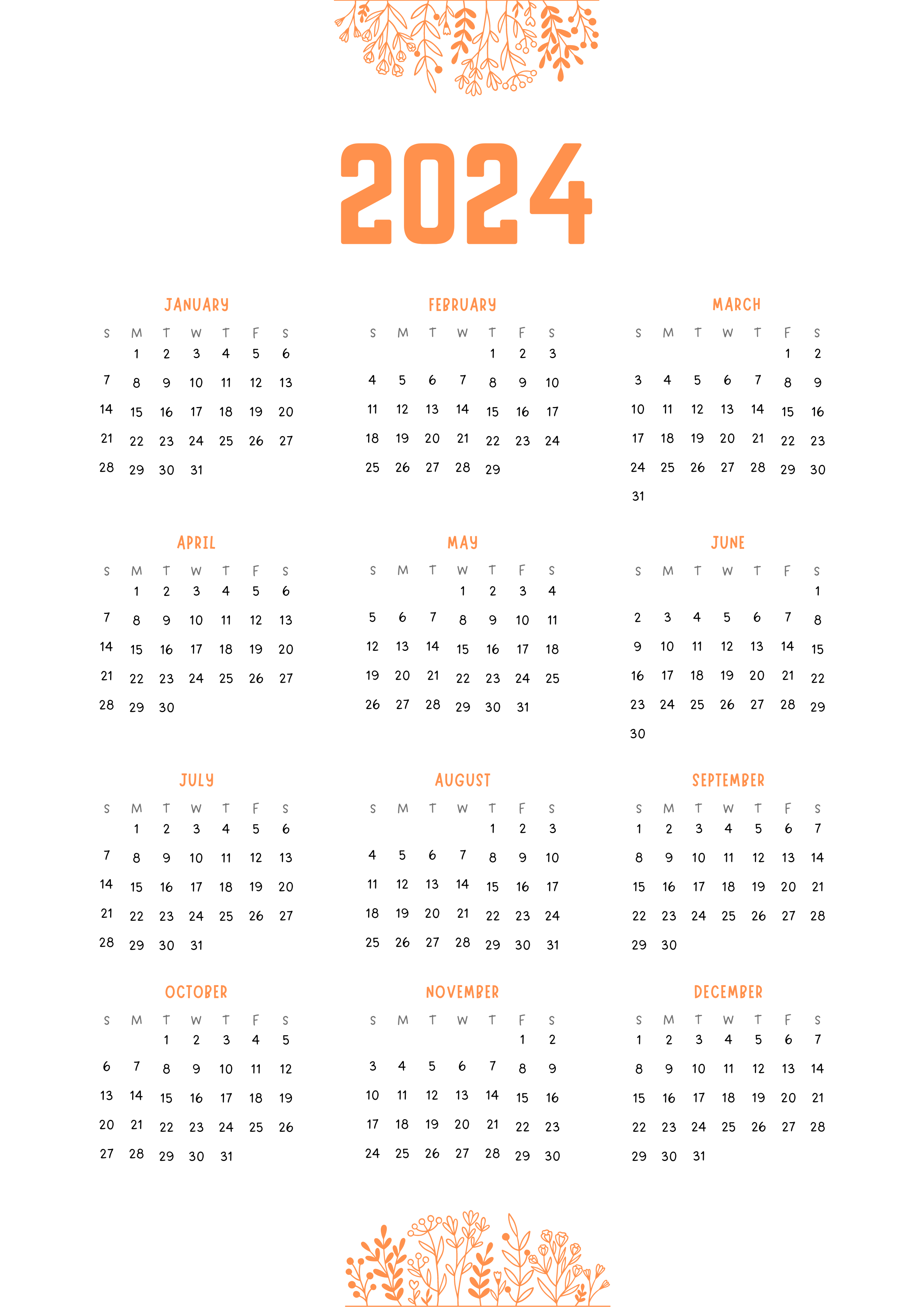 Calendar 2024 Png Image File (black)