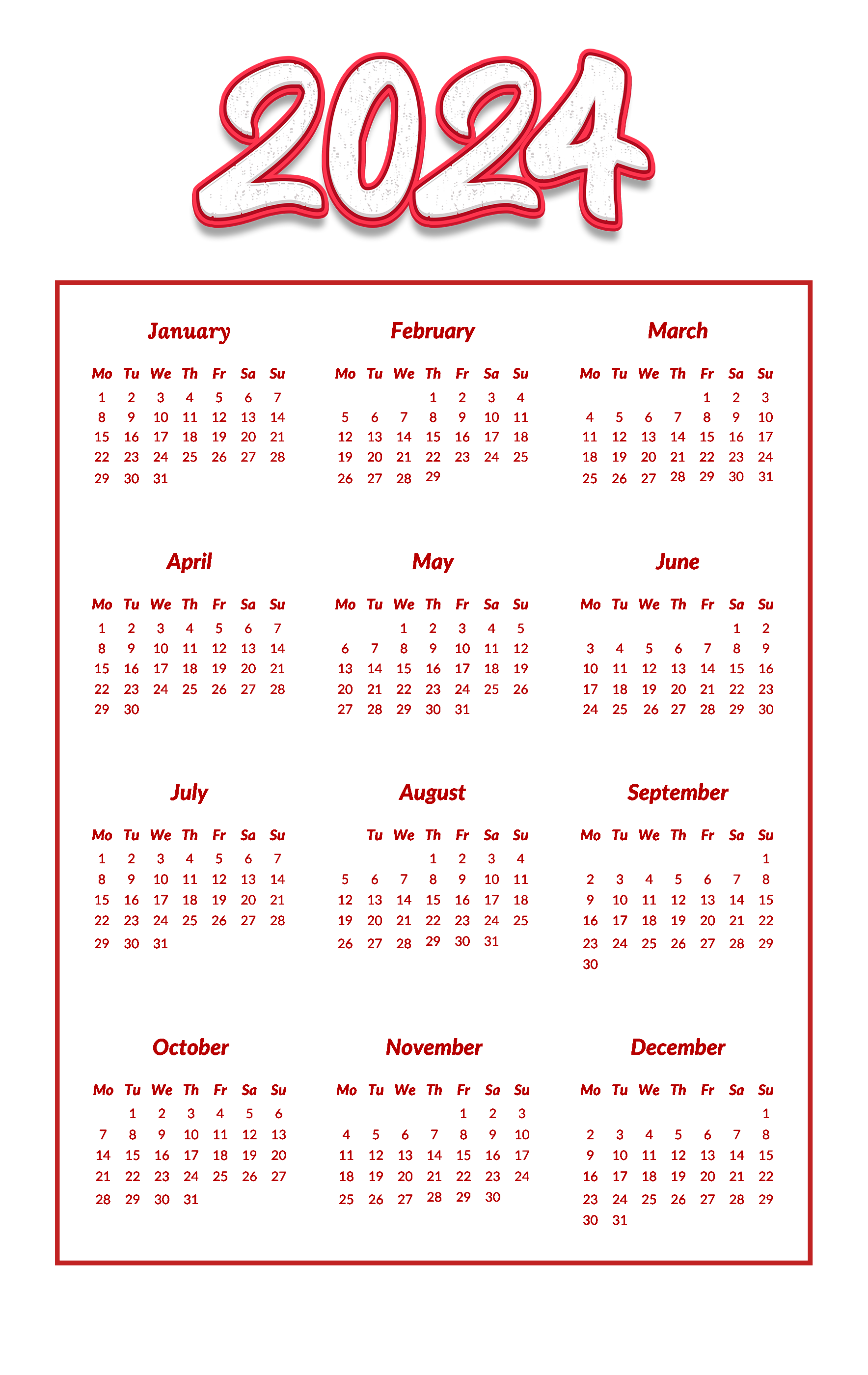 Calendar 2024 Png Image Hd (beige, maroon, white)