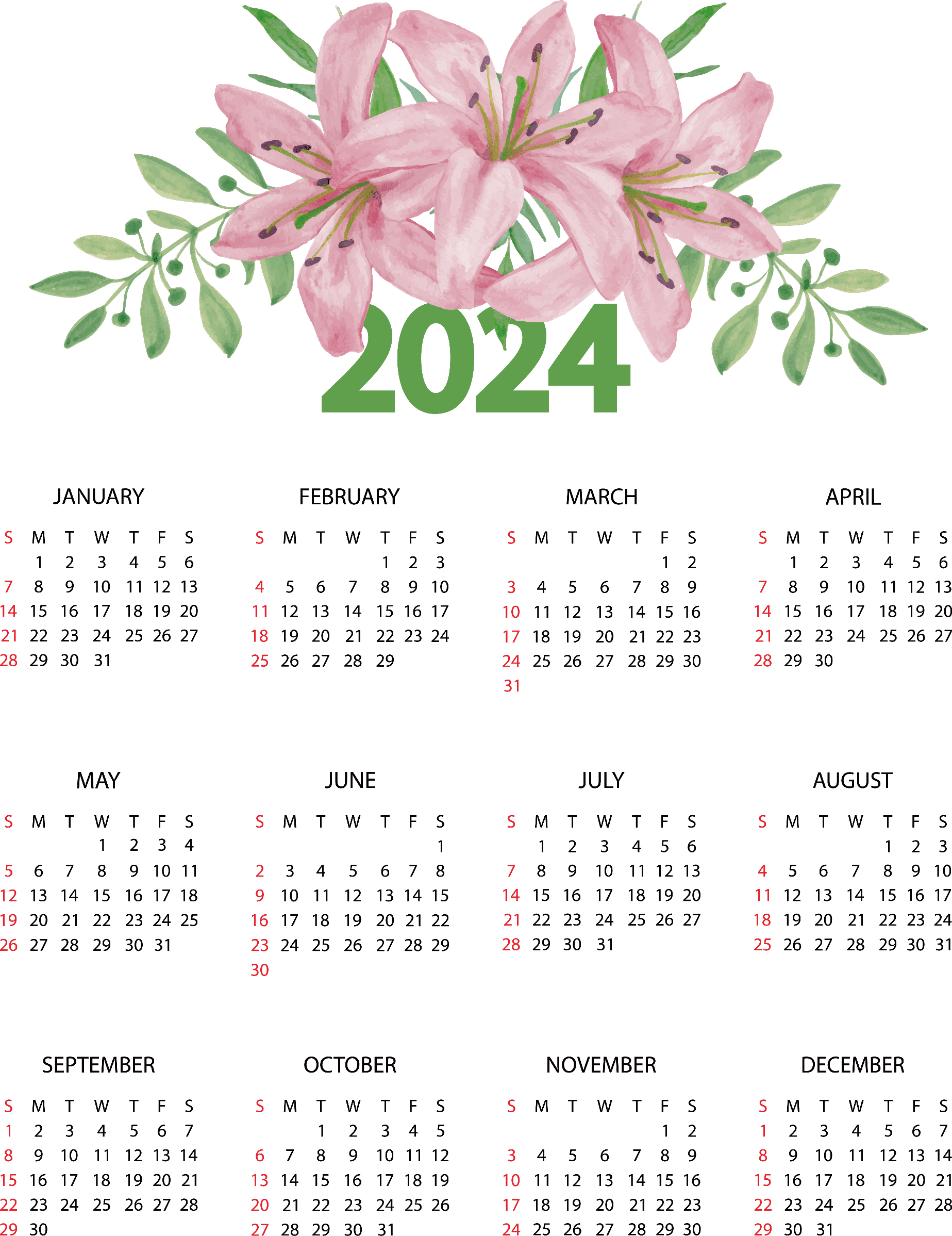 Calendar 2024 Png Pic (gray)