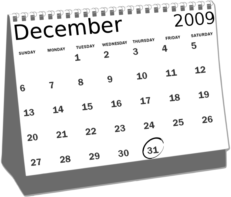 Calendar Clipart Png (black, gray)