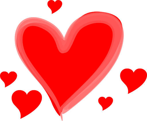 Valentine Heart Vector Png Pic (black, red, salmon)