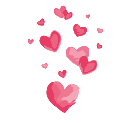 Valentine Heart Vector Transparent Background (black, pink, salmon)