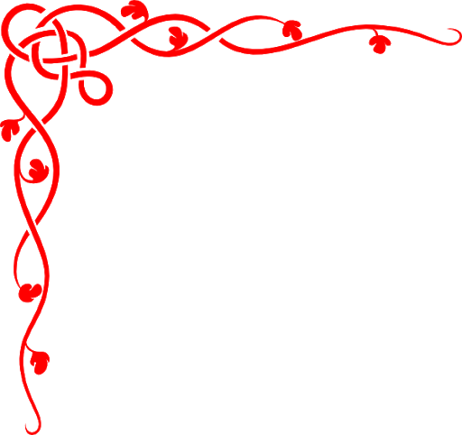 Valentines Day Border Corner Png (black, red)